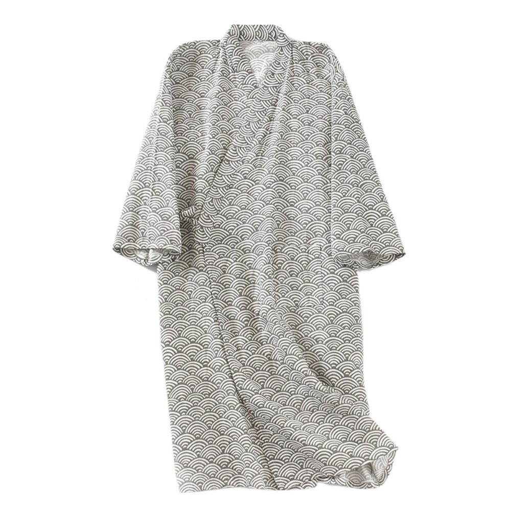Kimono Yukata Cotton - Sleepwear V-Neck Men's Kimono Bathrobe Long