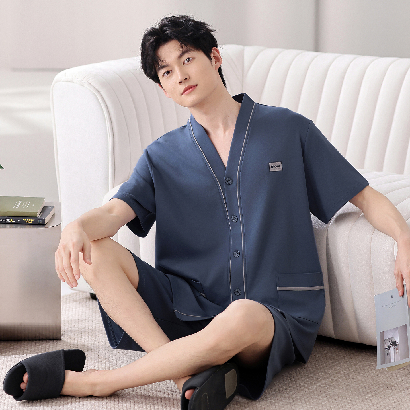 Summer V-Neck Pyjamas Male 100 - مراجعة Kimono Yukata Cotton وسعره