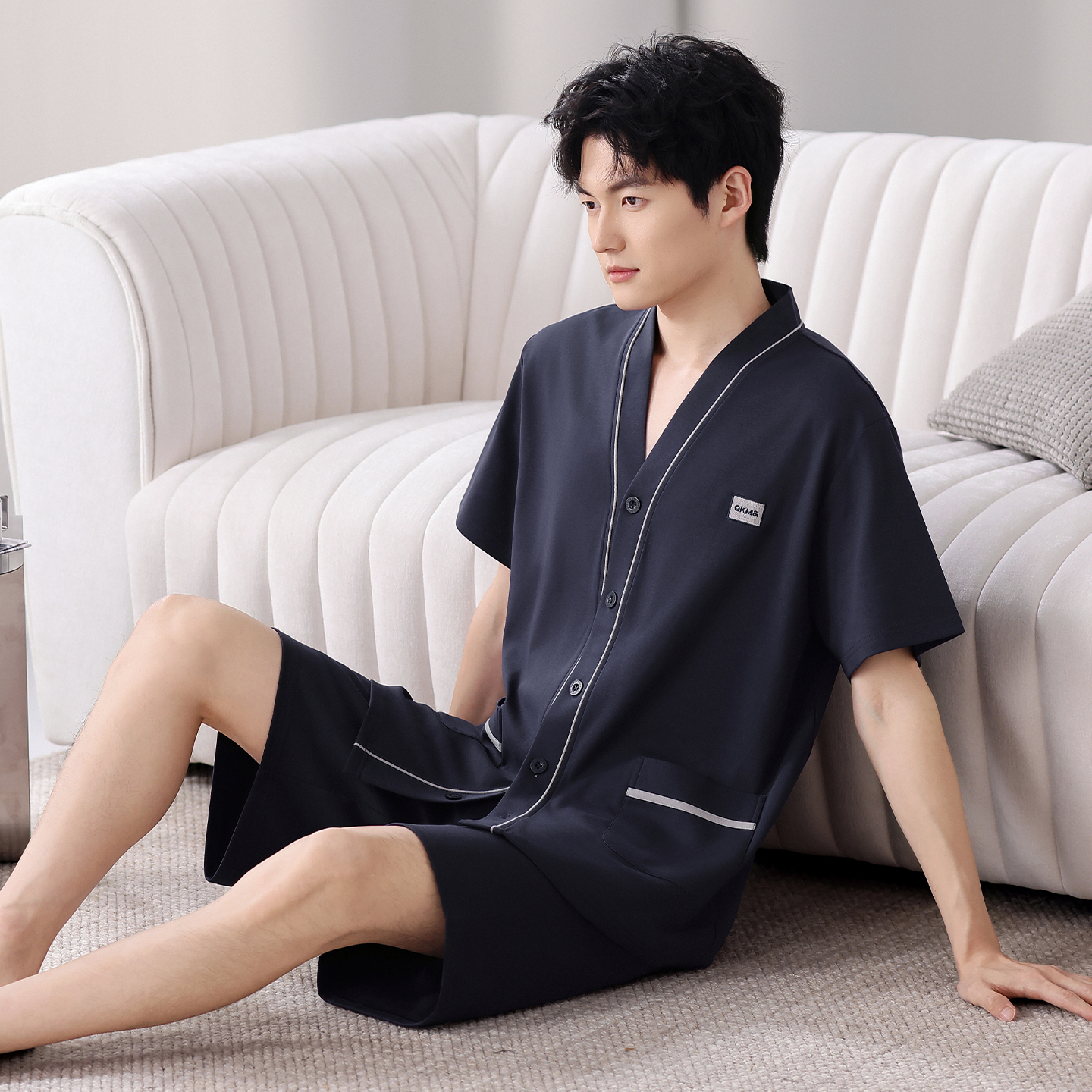 Summer V-Neck Pyjamas Male 100 - مراجعة Kimono Yukata Cotton وسعره