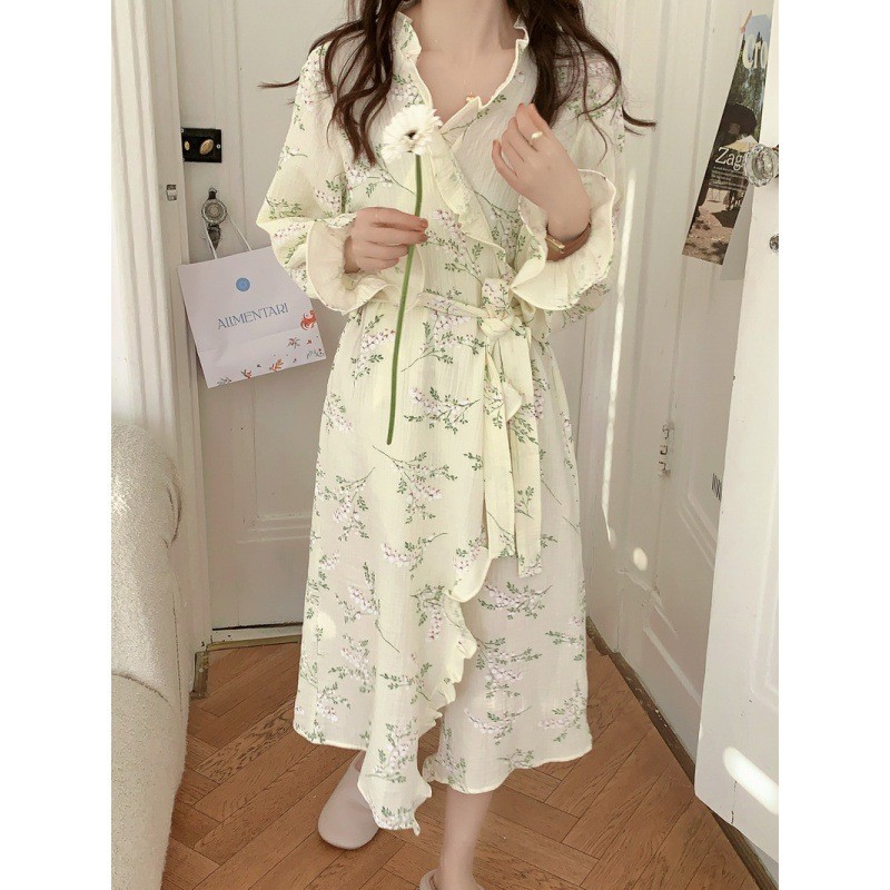 Korean Ins Kimono Lotus Edge B - مراجعة Kimono Yukata Cotton وسعره