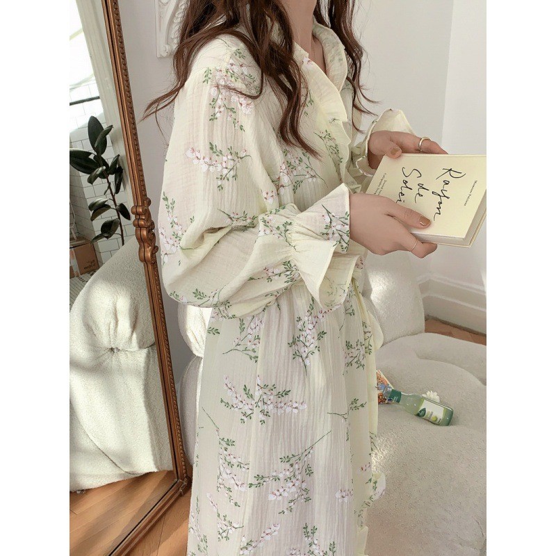 Korean Ins Kimono Lotus Edge B - مراجعة Kimono Yukata Cotton وسعره