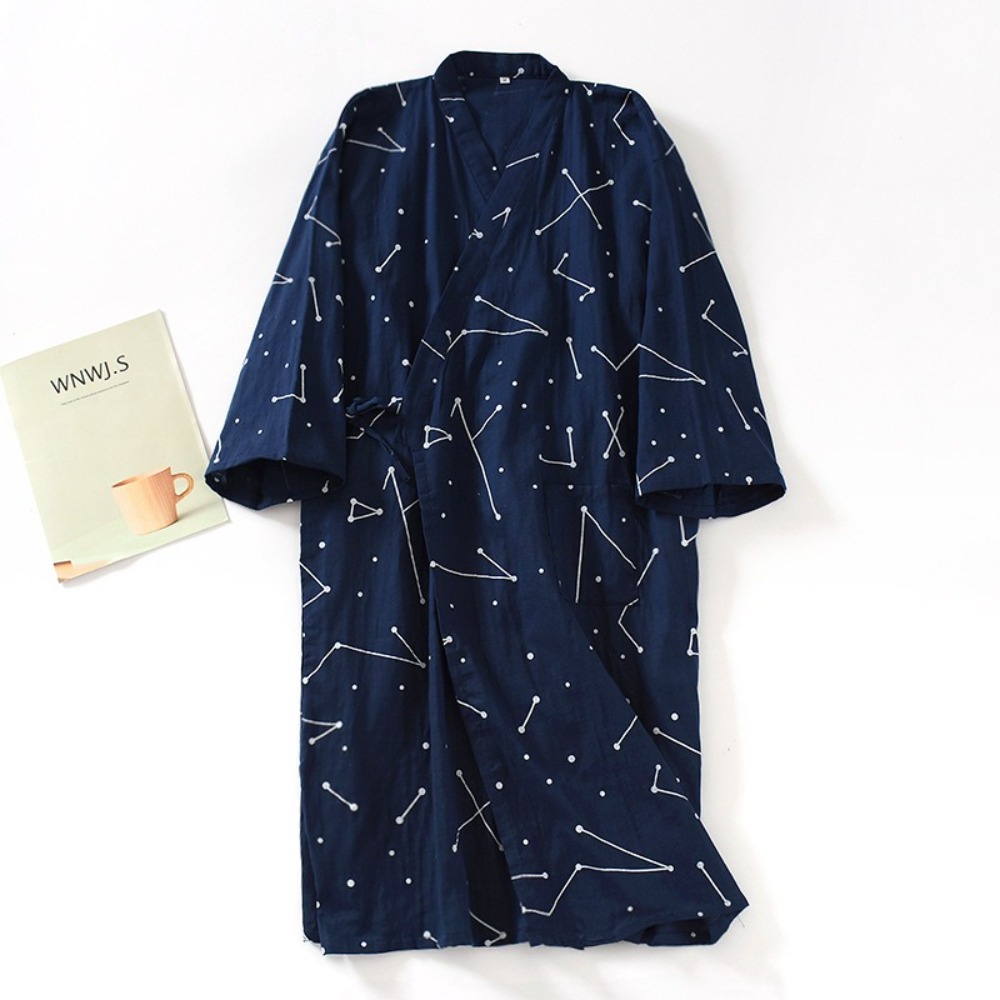 Sleepwear V-Neck Men's Kimono  - مراجعة Kimono Yukata Cotton وسعره