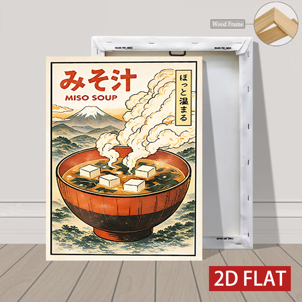 3 Counts Wooden Framed Canvas  - مراجعة Japanese Food Lifestyle وسعره