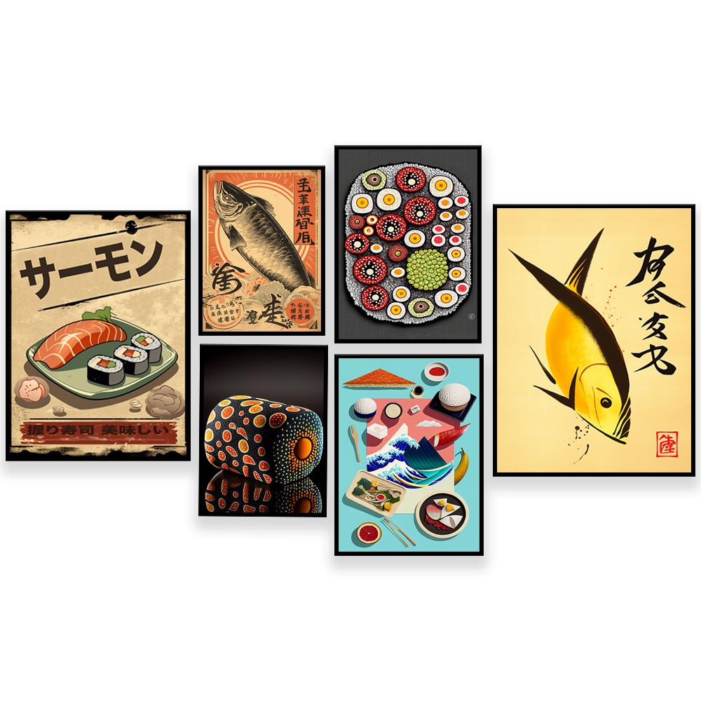 Vintage style Japanese sushi p - مراجعة Japanese Food Lifestyle وسعره