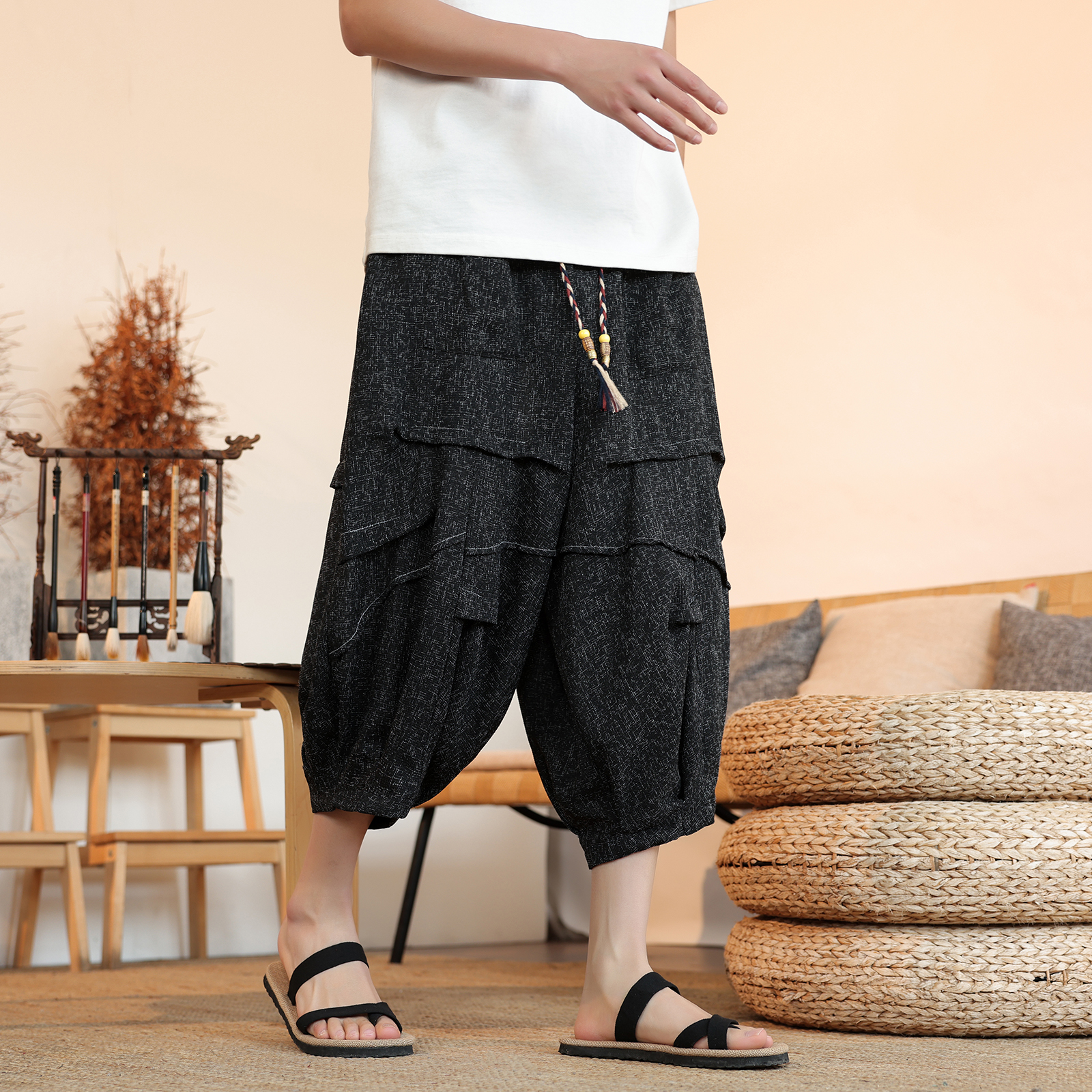 Summer Lantern Pants Men Japan - مراجعة Kimono Yukata Cotton وسعره