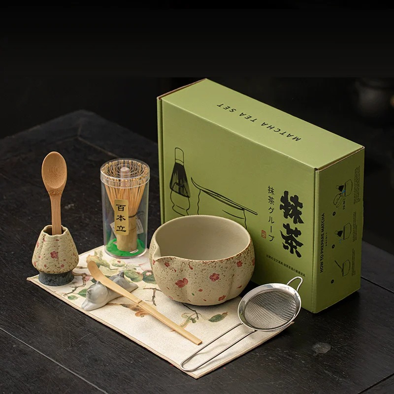 8PCS Japanese Flint red Matcha - مراجعة Matcha Bowl Chawan وسعره
