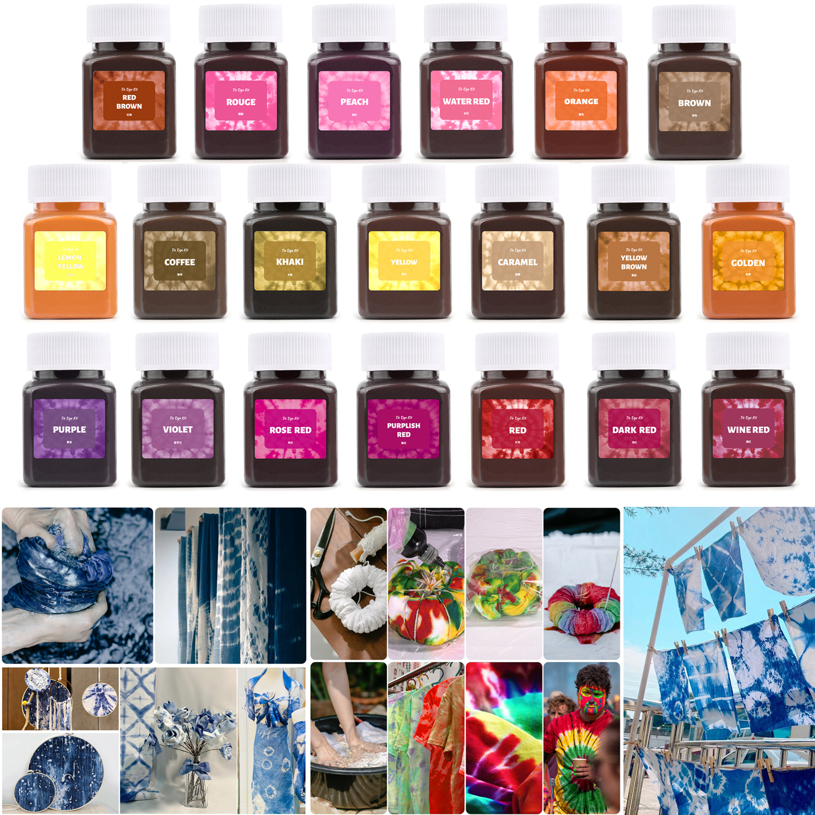 50ml/Bottle Fabric Tie Dye Pow - مراجعة Indigo Dye Kit وسعره