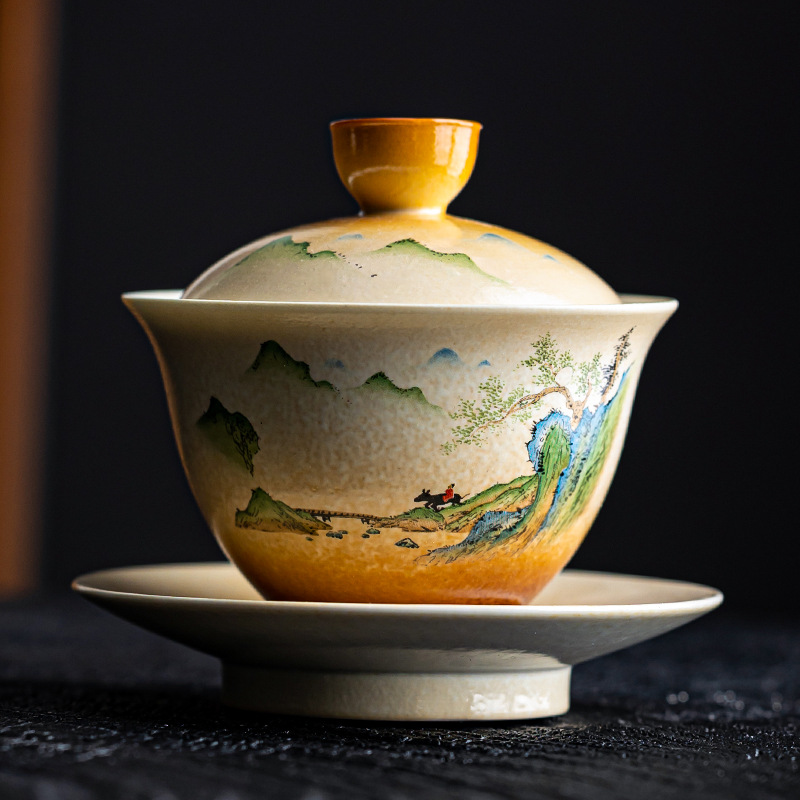 Grass and Wood Ceramic Gaiwan, - مراجعة Matcha Bowl Chawan وسعره