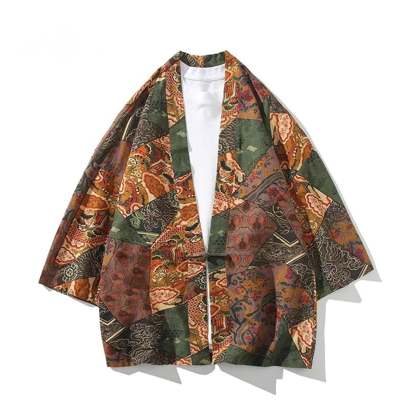Ethnic Style Print Yukata Men  - مراجعة Kimono Yukata Cotton وسعره