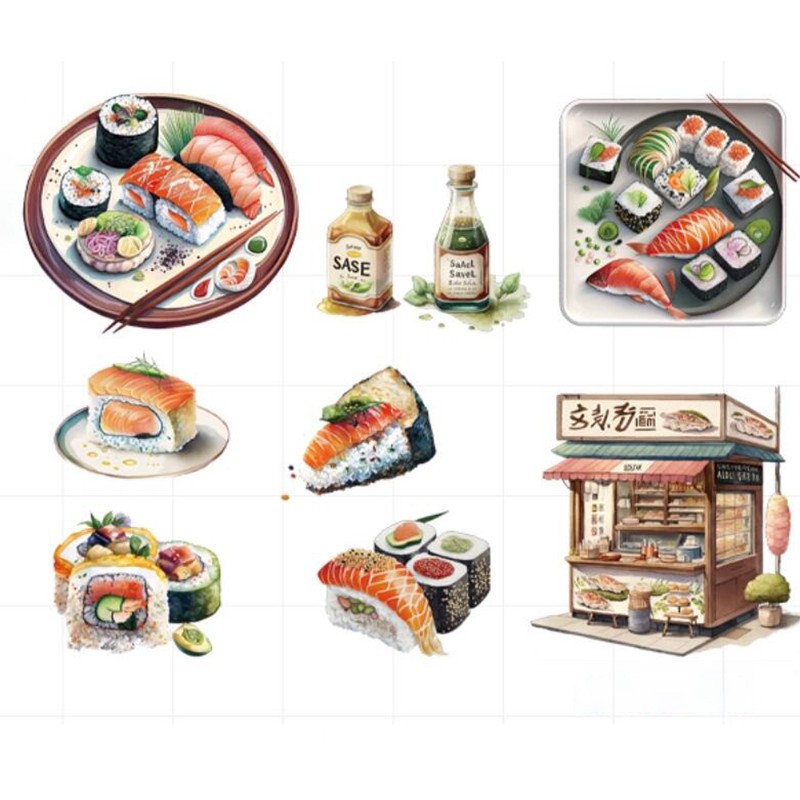 Japanese Food Sushi Sticker 3D - مراجعة Japanese Food Lifestyle وسعره